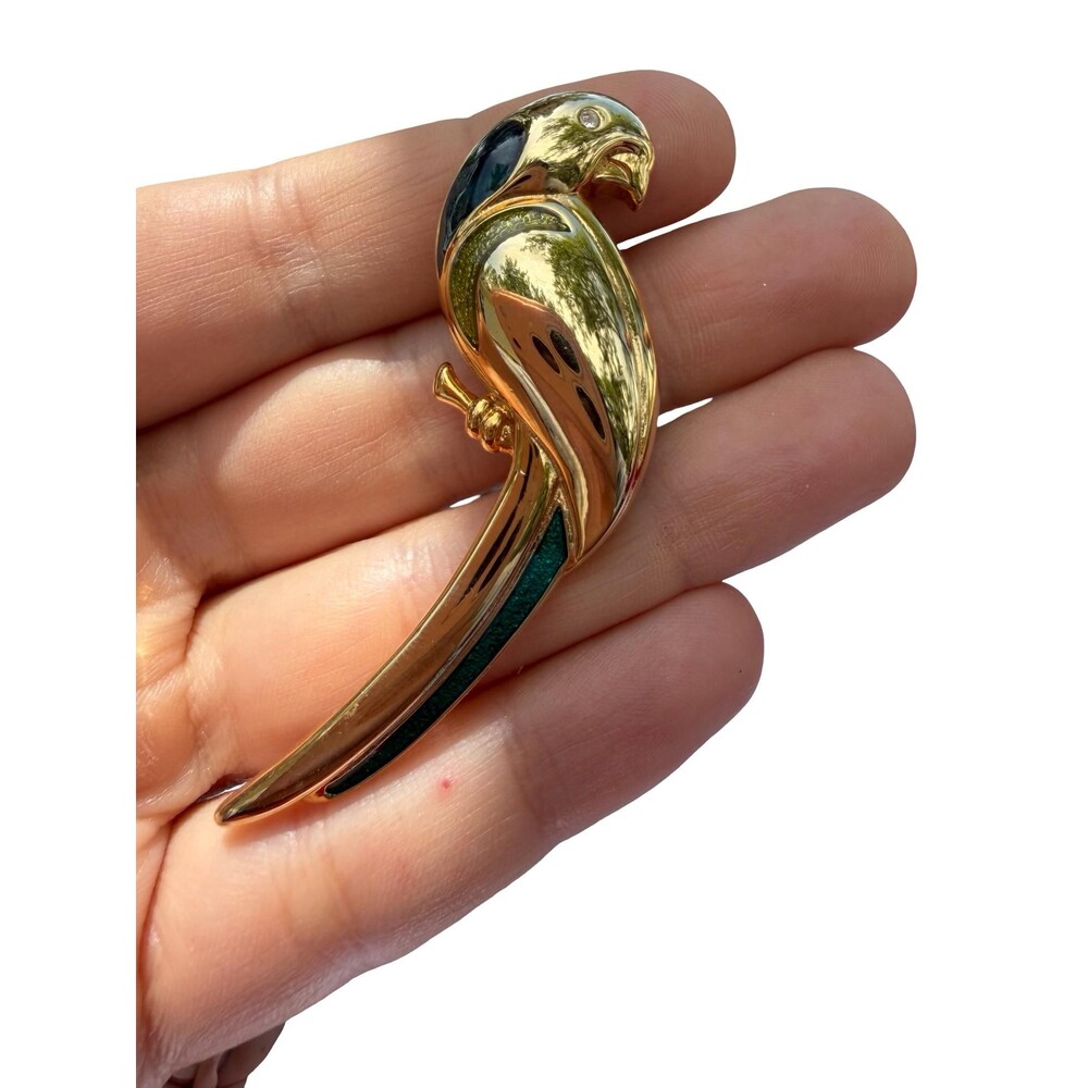 Liz Clairborne parrot brooch Tropical Bird Pin